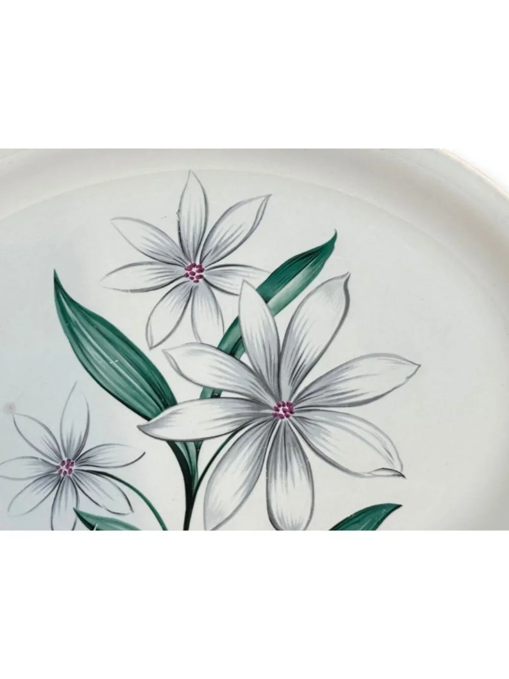 Vintage Homer Laughlin Debutante Oval Serving Platter White Floral 14 Inch - Picture 4 of 10
